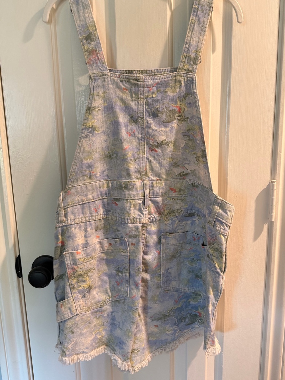 Pilcro Light Blue Floral Denim Short Overalls - Great Condition! - Picture 2 of 5